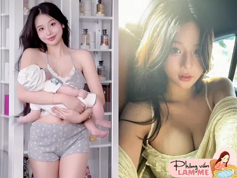 Hotgirl Hà Nội đẹp nõn nà sau sinh con cho chồng diễn viên nổi tiếng, mẹ chồng dành chăm cháu để con dâu ngủ đến 12h trưa