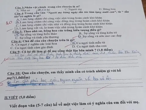 Bài kiểm tra tiếng Việt của học sinh tiểu học khiến giáo viên không thể cho điểm, 4 chữ viết về mẹ đầy xót xa