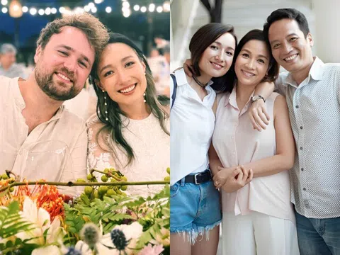 Con gái lai Tây của Mỹ Linh - Anh Quân mừng sinh nhật chồng người Mỹ, nói may mắn vì có ông xã trong đời