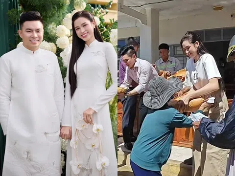 Sao Việt 24h: Đỗ Thị Hà giản dị cùng chồng thiếu gia Viết Vương trao 5 tỷ và 40 tấn gạo hỗ trợ người dân vùng lũ