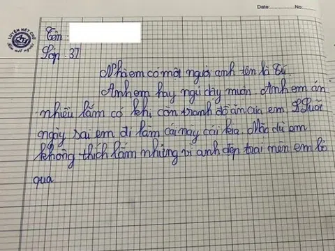 Bé lớp 3 viết văn tả anh trai khiến phụ huynh đọc mà nóng mặt, đoạn kết gây bất ngờ nhất