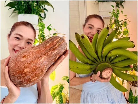 Ca sĩ Mỹ Lệ thu hoạch "trái cây khổng lồ" trong khu vườn hơn 10.000m2: Nải chuối to chưa từng thấy, nhìn quả dứa càng bàng hoàng