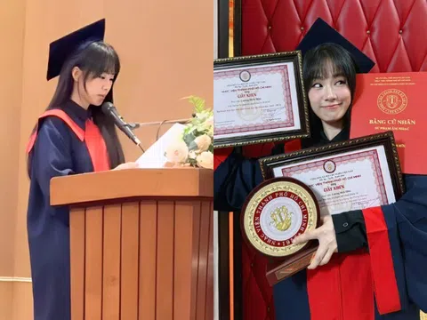 Lương Bích Hữu tốt nghiệp đại học ở tuổi 41, mặc áo cử nhân trẻ đẹp không nhìn ra là "mẹ 1 con"