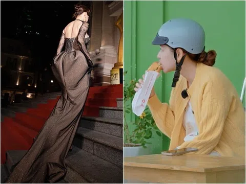 Con gái Đại tá mặc đồ ngủ, đội mũ bảo hiểm gặm bánh mì lề đường: Từng được cả fan Trung khen "đẹp phát sáng"