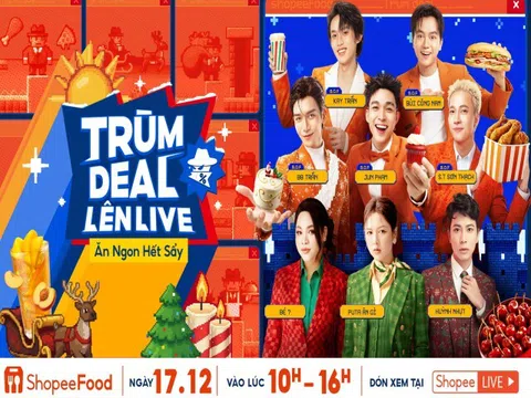 Đếm ngược đến ShopeeFood Trùm Deal Lên Live 17.12: B.O.F bắt tay dàn KOL tung “vạn” deal ngon giảm 50%