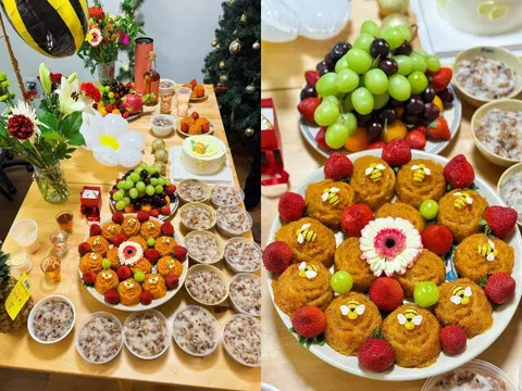 Hoa hậu “kiếm 1 tỷ trong 30 phút” làm tiệc đầy tháng cho con bên Canada, mâm cúng khác biệt hẳn ở Việt Nam