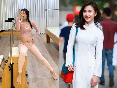 Lấy giám đốc âm nhạc Anh trai say hi, hot girl Hà Nội 7 năm bầu 3 bé, khoe bụng tròn xoe tại phòng tập gây sốt