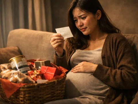 Bên trong giỏ quà tết chồng gửi về, tôi sững người khi thấy kèm theo tờ giấy nhỏ