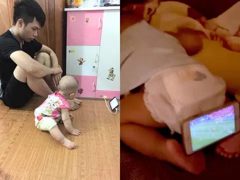 Khóc mếu loạt khoảnh khắc bố mẹ vừa chăm con vừa "chết lặng" khi xem bóng đá
