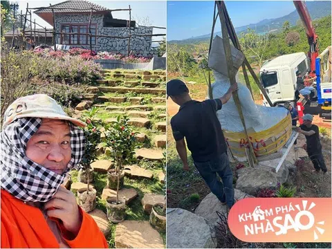 Danh hài đình đám tân gia biệt thự 10.000m2 tuyệt đẹp, quà siêu to của Việt Hương được cẩu đến