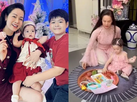 Ái nữ lai nhà Nhật Kim Anh chọn nối nghiệp mẹ trong ngày thôi nôi, được anh trai chung nửa huyết thống tặng quà "khủng"