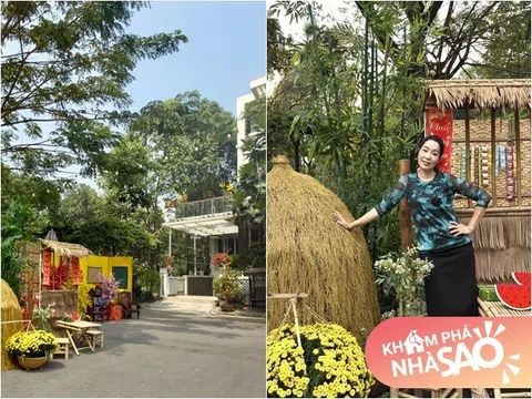 Biệt thự hàng chục tỷ của NSND Trịnh Kim Chi bỗng khoác màu áo làng quê, cô trò dựng tiểu cảnh đặc sắc