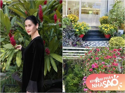 Ngôi nhà xinh xắn của Thân Thúy Hà đúng kiểu "thềm nhà có hoa", đẹp rực rỡ khi xuân về