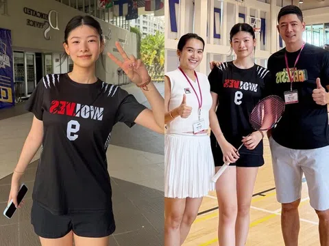 Con gái Bình Minh cao 1m76 ở tuổi trăng rằm, đôi chân dài miên man, lên sân thi đấu thể thao vẫn xinh như hoa hậu