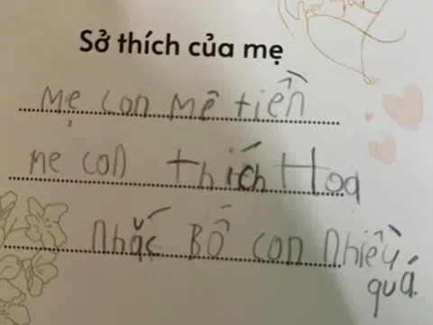 Cười ngất với tấm thiệp bé tả mẹ: Mẹ con chỉ thích nhiều tiền, không nấu ăn nhưng bố hỏi ăn gì thì mắng bố