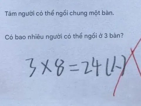 Con khóc nức nở vì tính 3 x 8 = 24 bị gạch sai, mẹ đi đòi công bằng, cô giáo giải thích mà ngã ngửa