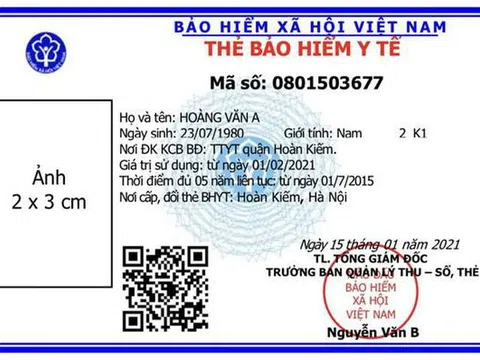 Từ ngày 1/4, cấp thẻ bảo hiểm y tế mẫu mới trên toàn quốc