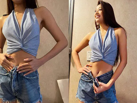 Khánh Vân bị kẹt lại tại Mỹ, sụt cân đến mức không mặc vừa quần