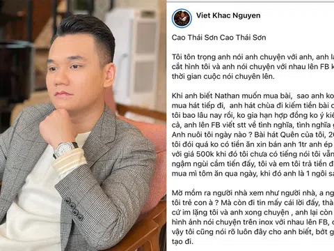 Bị trách 'bán hit' cho Nathan Lee, Khắc Việt đáp trả Cao Thái Sơn: Bớt giả tạo