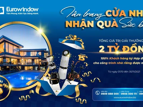 Eurowindow khuyến mãi lớn, tặng quà khủng trong CT “Tân trang cửa nhà – Nhận quà sức khỏe”