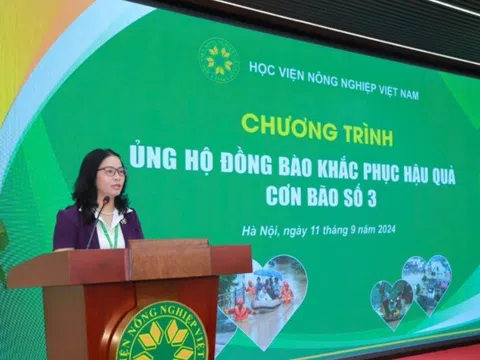 Học viện Nông nghiệp Việt Nam chung tay hỗ trợ đồng bào khắc phục hậu quả cơn bão số 3