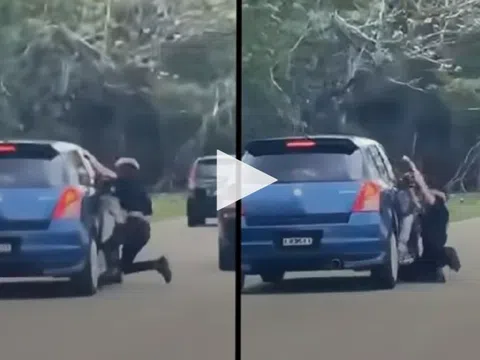 Chồng cũ liều mạng "đu" nắp capo ô tô vợ suốt 2km, đập phá cửa kính lấy tài sản