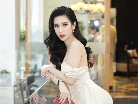 Hoa hậu Du lịch Quốc tế Dương Yến Nhung diện đầm trễ vai dự sự kiện