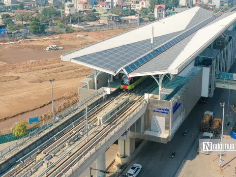 Đoàn tàu tuyến metro Nhổn - ga Hà Nội chạy thử với tốc độ tối đa