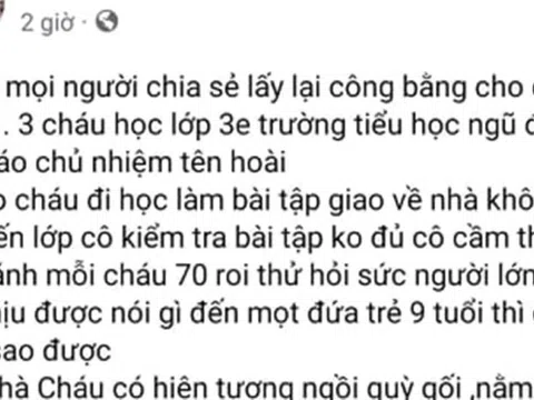 Xôn xao vụ việc 3 học sinh tiểu học bị đánh mỗi người 70 roi, nhà trường nói gì?