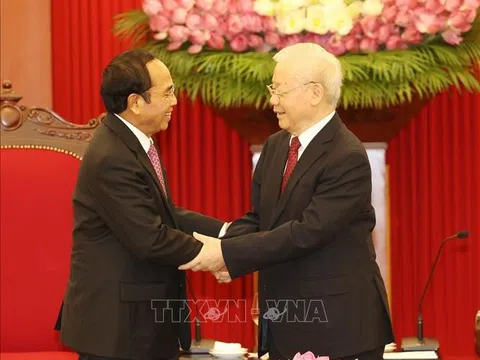 Tổng Bí thư Nguyễn Phú Trọng tiếp Phó Chủ tịch nước Lào Bounthong Chitmany