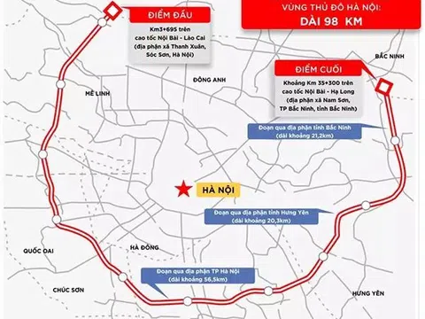 Hà Nội công bố chỉ giới đỏ đường Vành đai 4 vùng Thủ đô