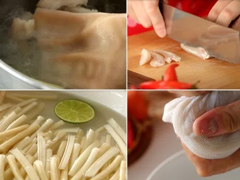 Cách làm nộm ngó sen tai heo giòn ngon không thua kém nhà hàng