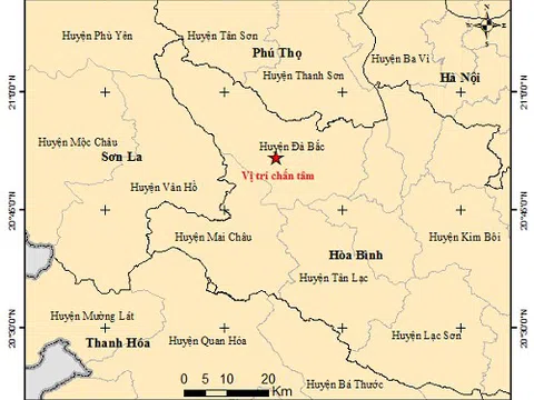 Động đất mạnh 3,9 độ ở Hoà Bình, độ sâu chấn tiêu khoảng 12km