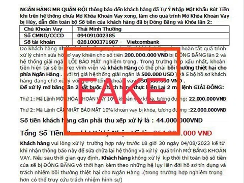Ngân hàng MB cảnh báo chiêu trò mạo danh, chiếm đoạt tiền khách hàng