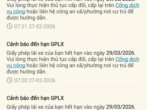 VNeTraffic thêm tính năng thông báo GPLX sắp hết hạn: Cục CSGT thông báo nóng