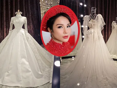 Cận cảnh váy cưới trị giá 200 triệu đồng của Diệp Lâm Anh