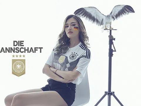 Ngắm bộ ảnh Phương Chi cổ vũ tuyển Đức tại World Cup 2018
