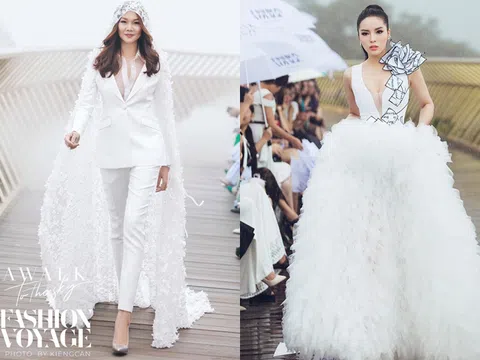 Thanh Hằng, Kỳ Duyên và dàn người đẹp catwalk trên độ cao 1400 mét dưới trời mưa 