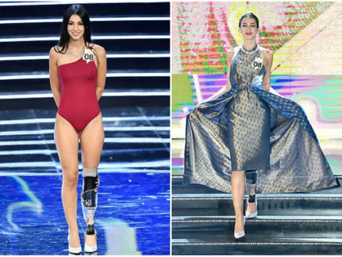 Nhan sắc rạng ngời của người đẹp khuyết tật tại vòng chung kết Hoa hậu Ý