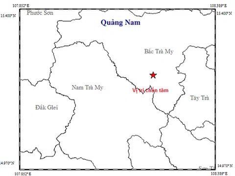Quảng Nam: Xảy ra động đất 2.9 độ richter