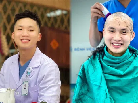 Nam bác sĩ trẻ cạo trọc đầu, nở nụ cười rạng rỡ trước khi lên đường chi viện tâm dịch Bắc Giang