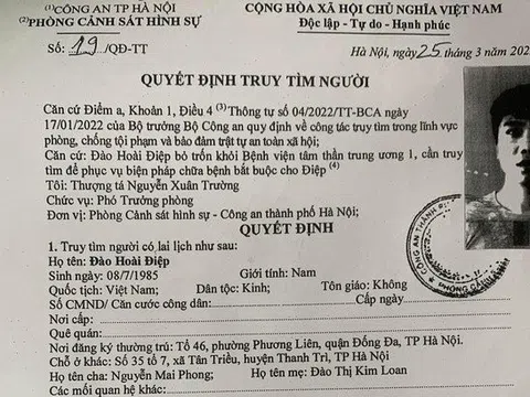 Truy tìm đối tượng bỏ trốn khỏi Bệnh viện tâm thần Trung ương 1