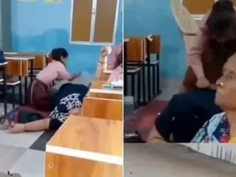 Hiệu trưởng bị điều tra vì để học sinh xoa bóp chân trong lớp