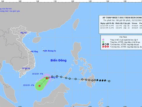 Tin mới nhất về áp thấp nhiệt đới trên Biển Đông