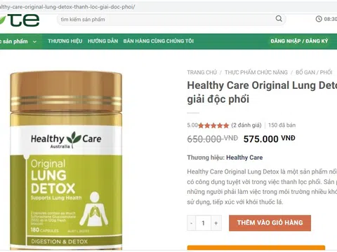 Bộ y tế cảnh báo cẩn trọng với thông tin quảng cáo sản phẩm Healthy Care Original Lung Detox tại một số website