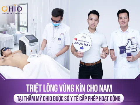 Triệt lông vùng kín cho Nam tại Thẩm mỹ OHIO đơn vị được Sở Y tế cấp phép