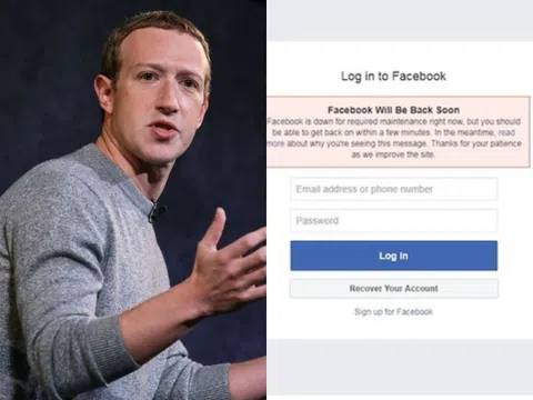 Sau hơn một giờ bị sập Facebook hoạt động gián đoạn, Mark Zuckerberg ngậm ngùi mất gần 3 tỷ USD