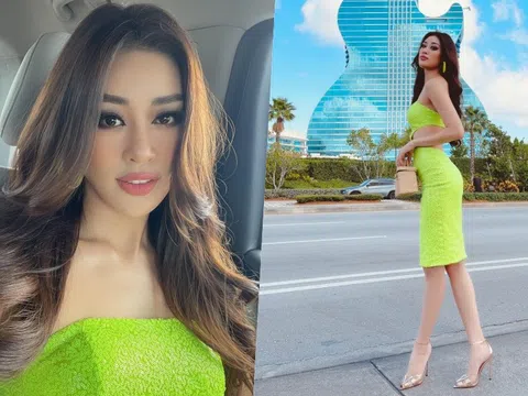 Khánh Vân khoe dáng sexy trên đất Mỹ