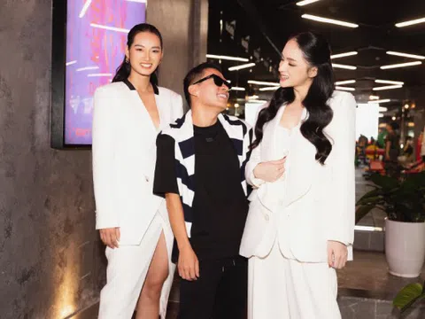 Hoa hậu Hương Giang kín đáo đầy khí chất, Quỳnh Anh Top Model váy xẻ quyến rũ hội ngộ nhà thiết kế Việt