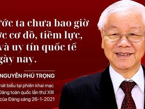 "Đất nước ta chưa bao giờ có được cơ đồ, tiềm lực, vị thế và uy tín quốc tế như ngày nay"